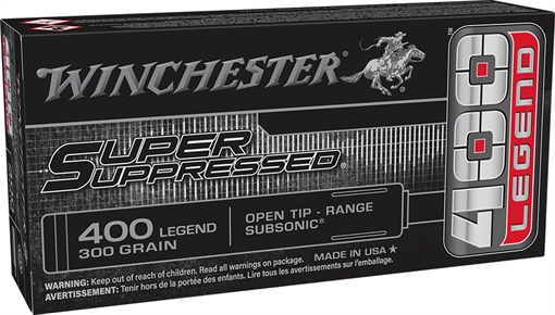 Winchester Ammo Super Suppressed 400Legend 300gr Open Tip 20 Per Box/10 Case SUP400