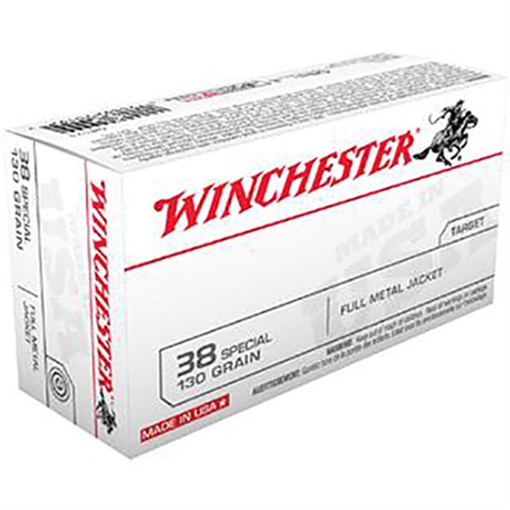 Winchester Ammunition USA, 38 Special, 130 Grain, Full Metal Jacket, 50 Round Box Q4171