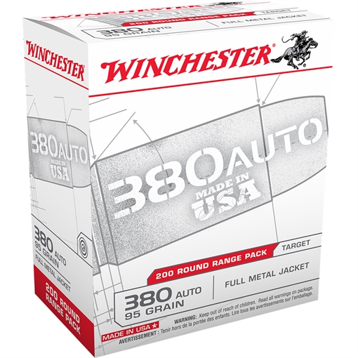Winchester Ammo USA 380ACP 95gr Full Metal Jacket 200 Per Box/5 Case USA380W