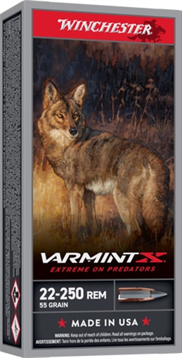 Winchester Ammo Varmint X 22-250Rem 55gr Extreme Point 20 Per Box/10 Case X22250PXP