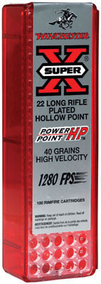Winchester Super-X 22LR 40gr, Plated Power-Point, 100rd Box