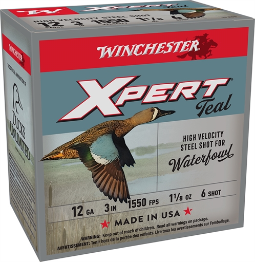 Winchester Ammunition XPERT STEEL, High Velocity, 12 Gauge, 3", 1-1/8oz, Steel Shot, 25 Round Box WEX1236