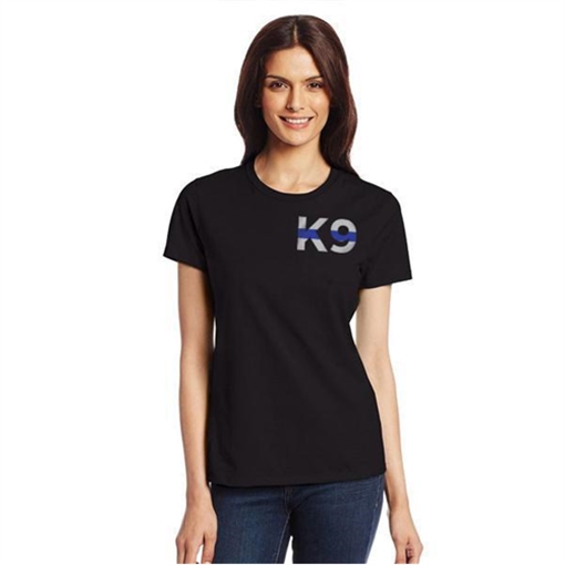 Thin Blue Line WOMEN's T-Shirt - K9 Thin Blue Line WOMEN-K9-BLACK-SMALL