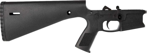 Wraithworks WARP-15 Polymer Complete AR15 Lower Receiver - Black Mil-Spec Parts Kit Integral Buttstock & Textured Pistol Grip Trap Door Buttplate WARP15-BLK-C