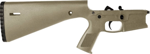 Wraithworks WARP-15 Polymer Complete AR15 Lower Receiver - FDE Mil-Spec Parts Kit Integral Buttstock & Textured Pistol Grip Trap Door Buttplate WARP15-FDE-C