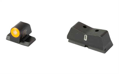 XS Sights DXT2 Big Dot, Tritium Night Sight, For S&W M&P 2.0 Optics Ready Compact/Fullsize, Standard Height, Orange Front Outline, Green Tritium Front/Rear SW-0039S-5N