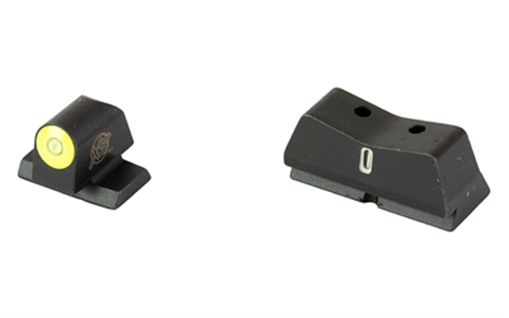 XS Sights DXT2 Big Dot, Tritium Night Sight, For S&W M&P 2.0 Optics Ready Compact/Fullsize, Standard Height, Yellow Front Outline, Green Tritium Front/Rear SW-0039S-5Y