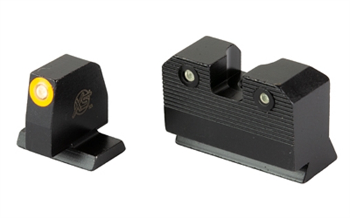 XS Sights R3D 2.0, Suppressor Height Night Sight, For S&W M&P OR Full Size & Compact, Orange Front Outline, Green Tritium Front/Rear SW-R205P-6N