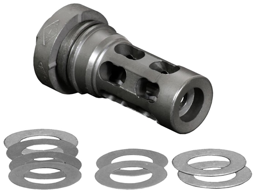 Yankee Hill QD Light Tactical Muzzle Brake made of Black Finish Steel with 1/2"-28 tpi Threads for 30 Cal AR-Platform 4302MB28A