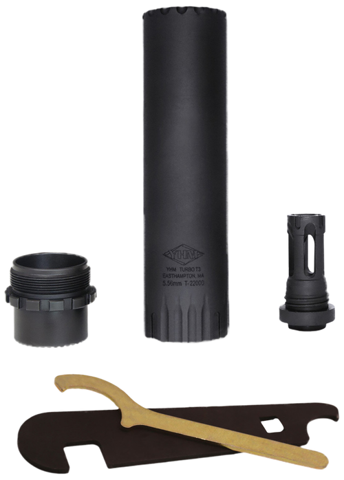 Yankee Hill Turbo T3 5.56mm, Black Stainless Steel/Inconel with 1/2"-28 tpi Muzzle Brake