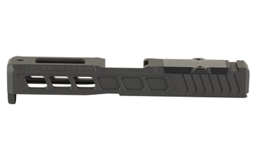 Zaffiri Precision ZPS.3, Optics Ready Stripped Slide, RMR Footprint, Lightening Cuts, Cerakote Finish, Armor Black, Fits Glock 19 Gen 5, Includes Black Anodized Optics Plate Cover and Screws ZPS.3.19.G5.BLK