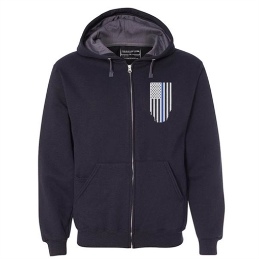 Thin Blue Line Zip Up - Honor/Respect, Thin Blue Line HONOR-TBL-ZIP-BLACK-XL